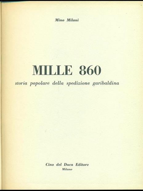 Mille 860 - Mino Milani - copertina