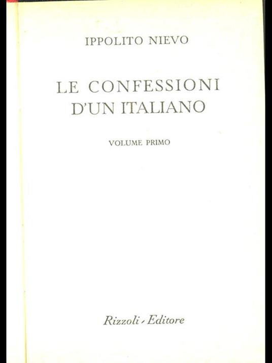 Le confessioni d'un italiano - Ippolito Nievo - copertina