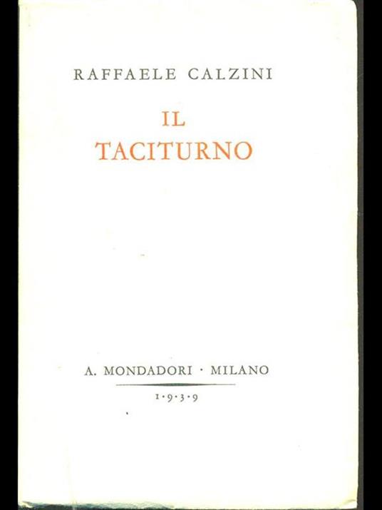 Il taciturno - Raffaele Calzini - copertina
