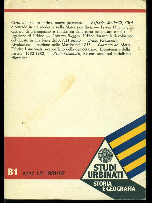 Studi urbinati B1 1981/82