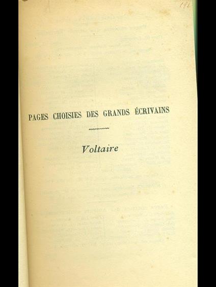 Pages choisies - Voltaire - copertina
