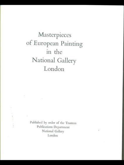 Masterpieces of European painting in the National Gallery, London - copertina