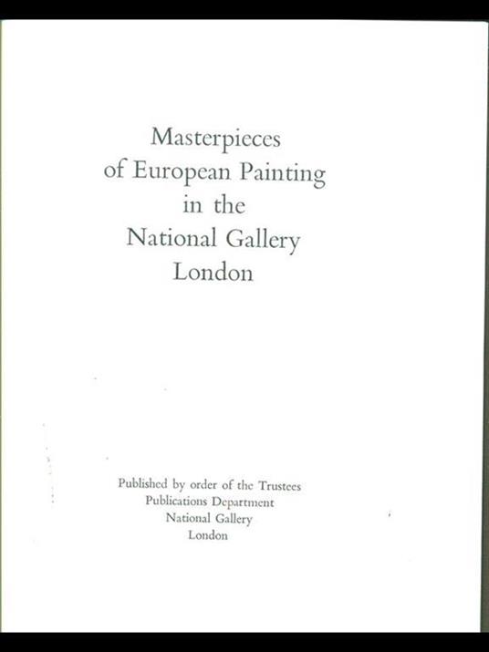 Masterpieces of European painting in the National Gallery, London - copertina