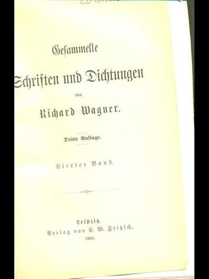 Wagners Werke IV - Richard Wagner - copertina