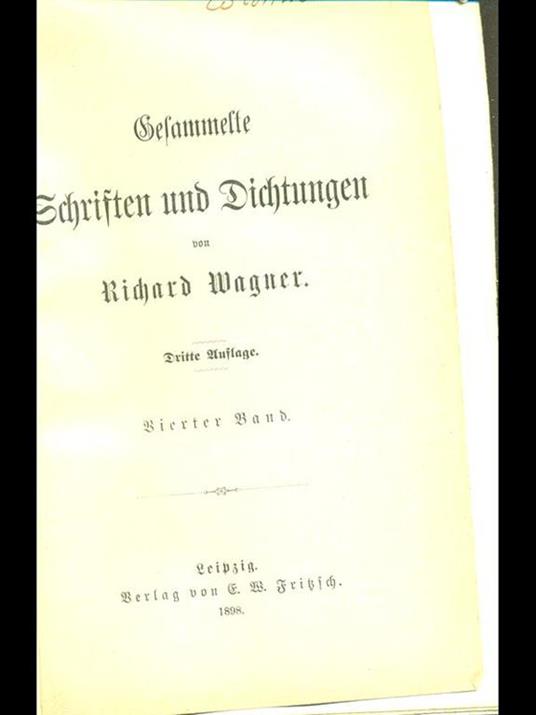 Wagners Werke IV - Richard Wagner - copertina