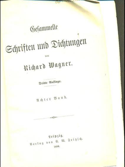 Wagners Werke VIII - Richard Wagner - copertina