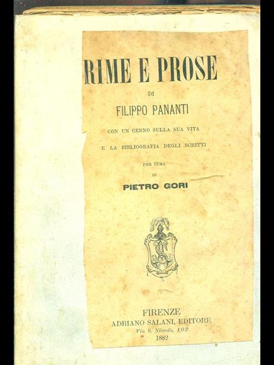 Rime e prose - copertina