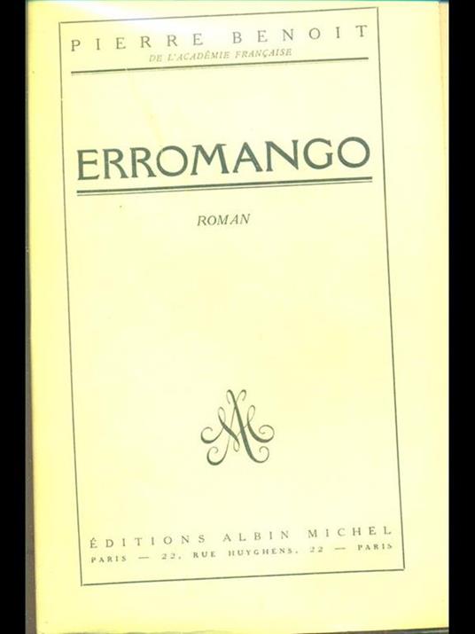 Erromango - Pierre Benoit - copertina