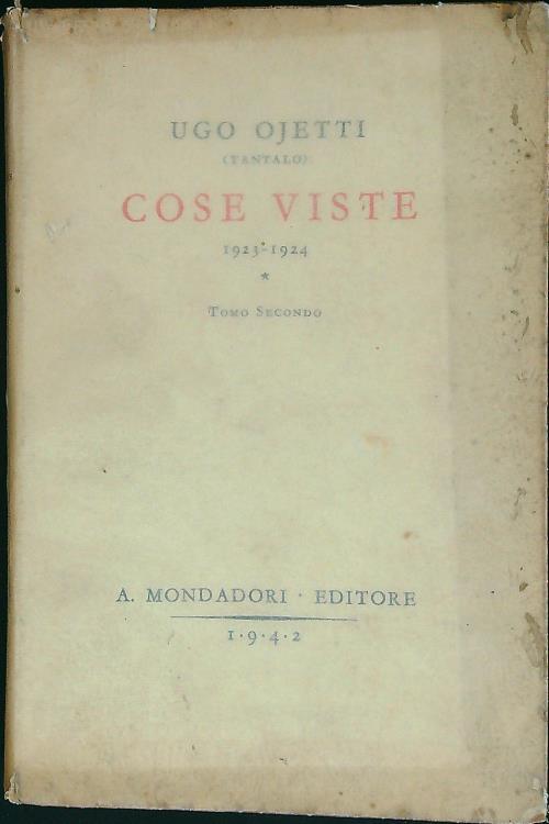 Cose Viste 1923-1924 Tomo secondo