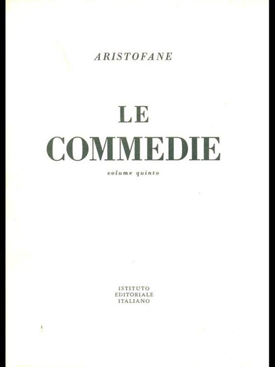 Le commedie. Vol. V - Aristofane - copertina