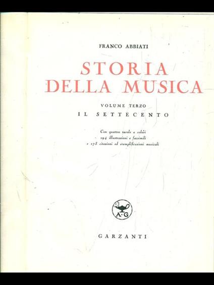 Storia della musica Vol. 3. Il Settecento - Franco Abbiati - copertina
