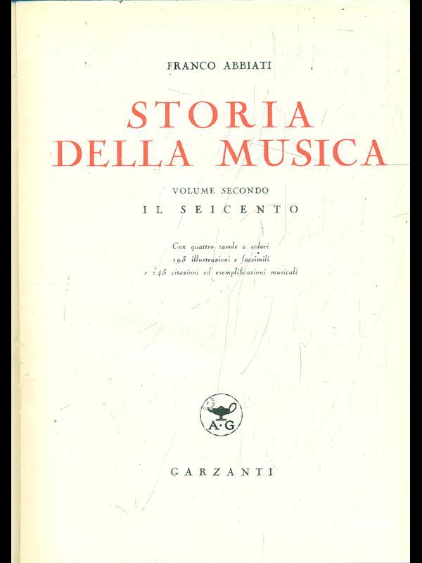 Storia della musica Vol. 2. Il seicento