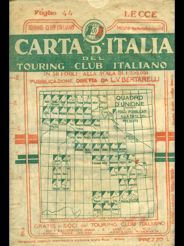Carta d'Italia del Touring Club Italiano foglio n. 44: Lecce