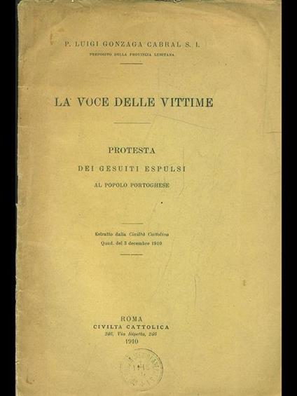 La voce delle vittime - Luigi Gonzaga Cabral - copertina