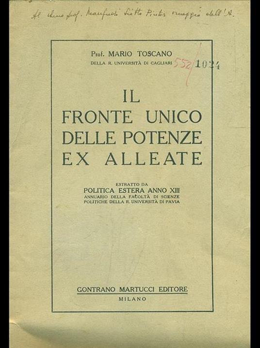 Il fronte unico delle potenze ex alleate - Mario Toscano - 10