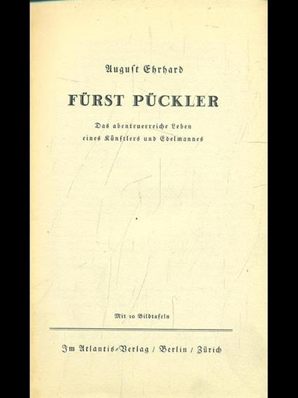 Fürst Pückler - August Ehrhard - copertina
