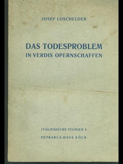 Das todesproblem in verdis opernschaffen - copertina