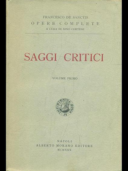 Saggi critici - Francesco De Sanctis - copertina