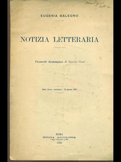 Notizia letteraria - copertina