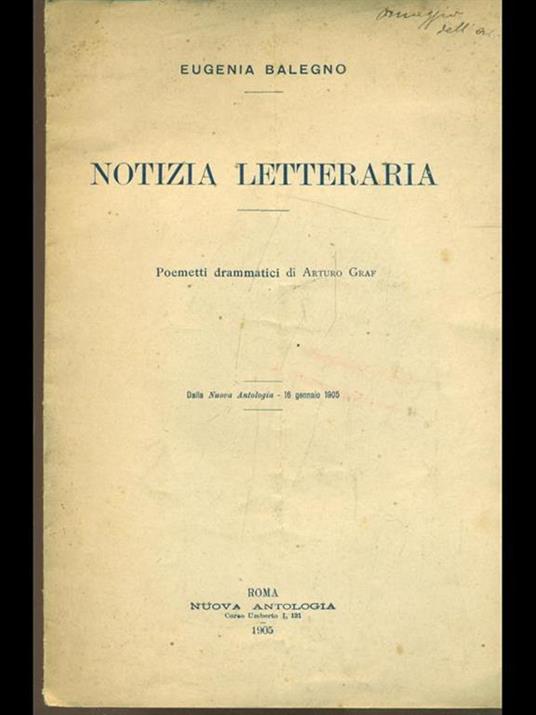 Notizia letteraria - copertina