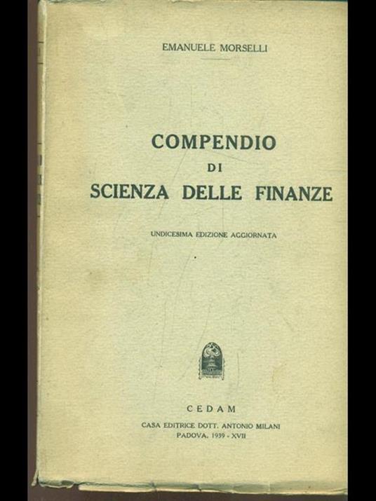 Compendio di scienza delle finanze - copertina