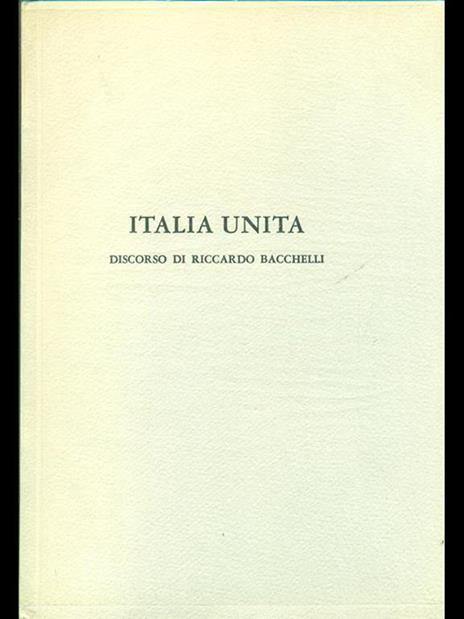 Italia Unita - Riccardo Bacchelli - copertina