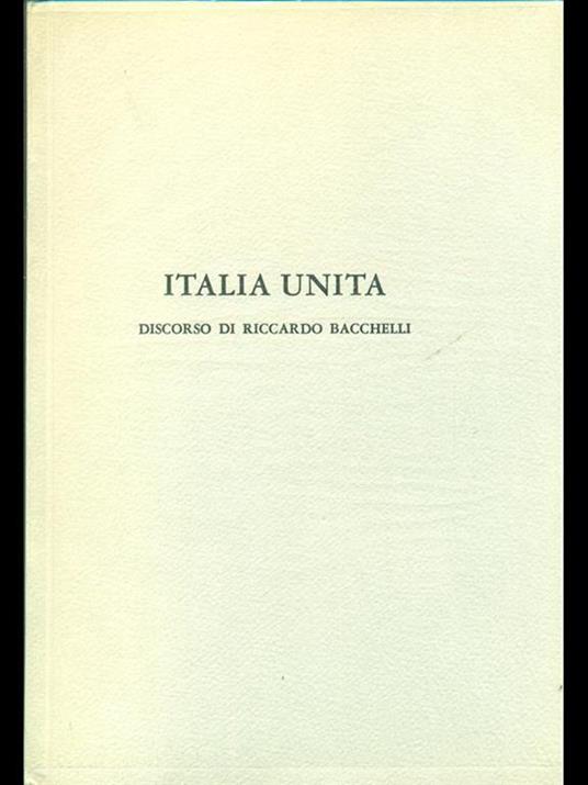 Italia Unita - Riccardo Bacchelli - copertina