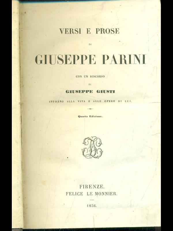 Versi e prose di Giuseppe Parini