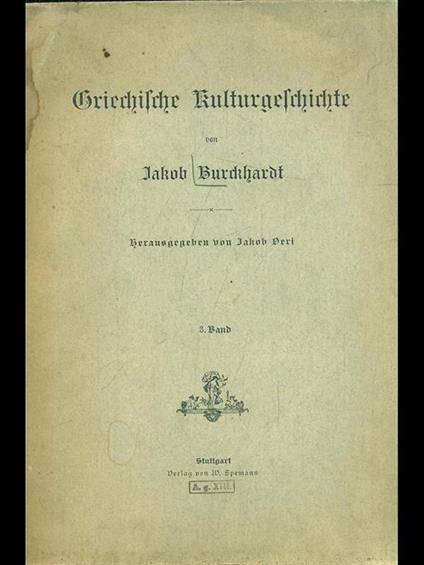 Griechische kulturgeschichte - copertina
