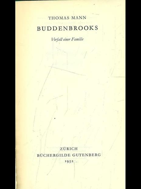 Buddenbrooks - Thomas Mann - copertina