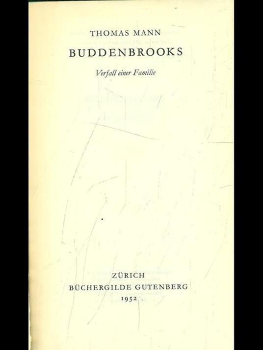 Buddenbrooks - Thomas Mann - copertina