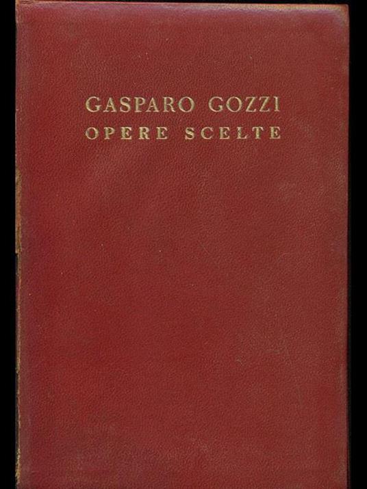Opere scelte - Gasparo Gozzi - copertina