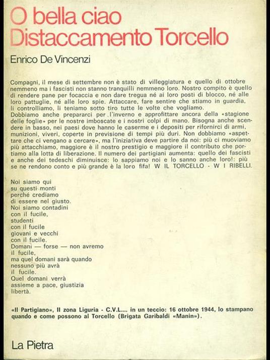 O bella ciao-Distaccamento Torcello - copertina