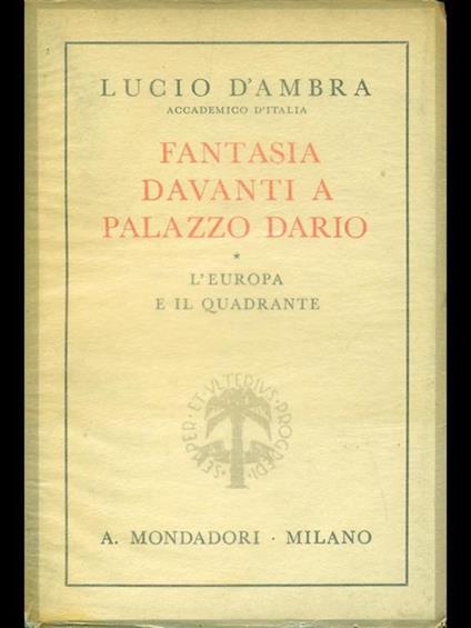 Fantasia davanti a palazzo dario - Lucio D'Ambra - copertina