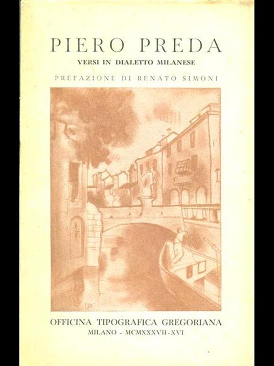 Versi in dialetto milanese - Pietro Preda - copertina
