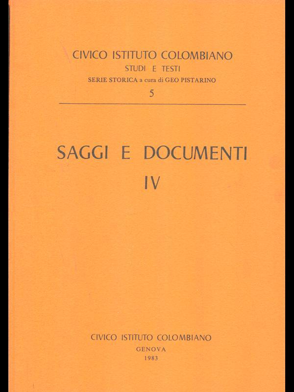 Saggi e documenti IV