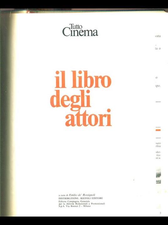 Il libro degli attori - copertina