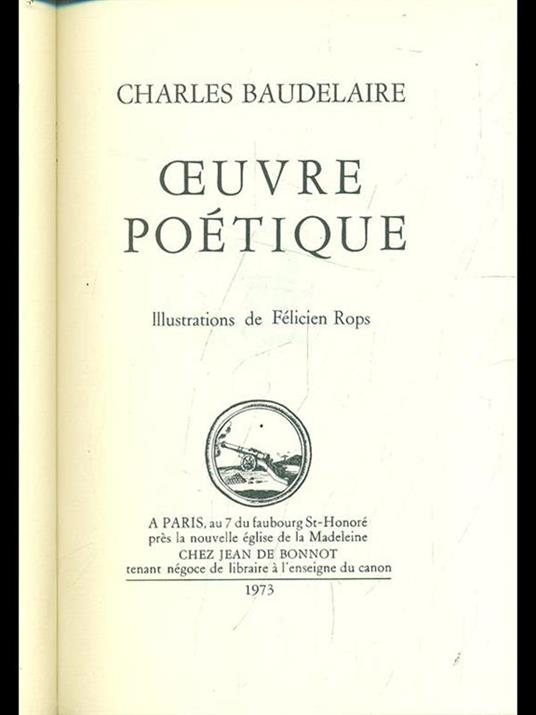 Oeuvre poetique - Charles Baudelaire - copertina