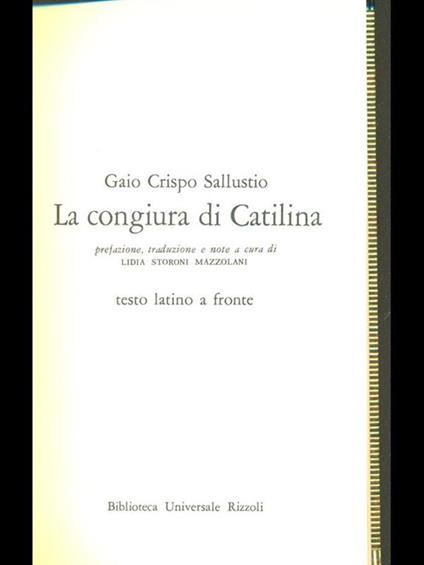 La congiura di Catilina - copertina