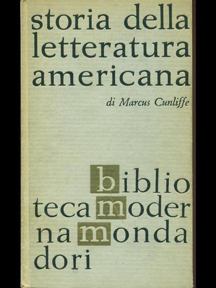 Storia della letteratura americana - Marcus Cunliffe - copertina