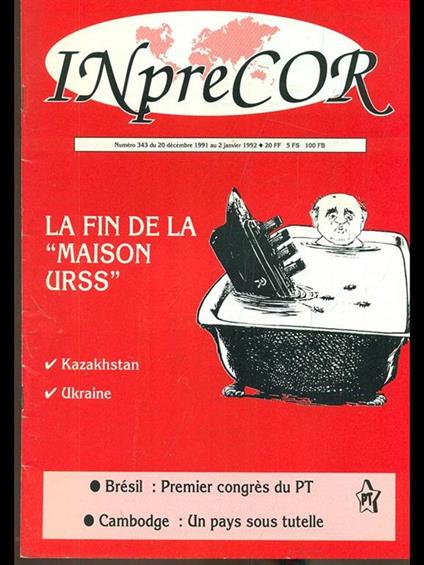 Inprecor n. 343/decembre 1991-janvier 1992 - copertina