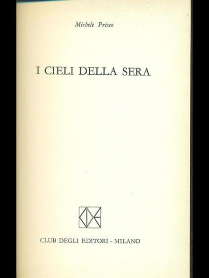 I cieli della sera - Michele Prisco - copertina
