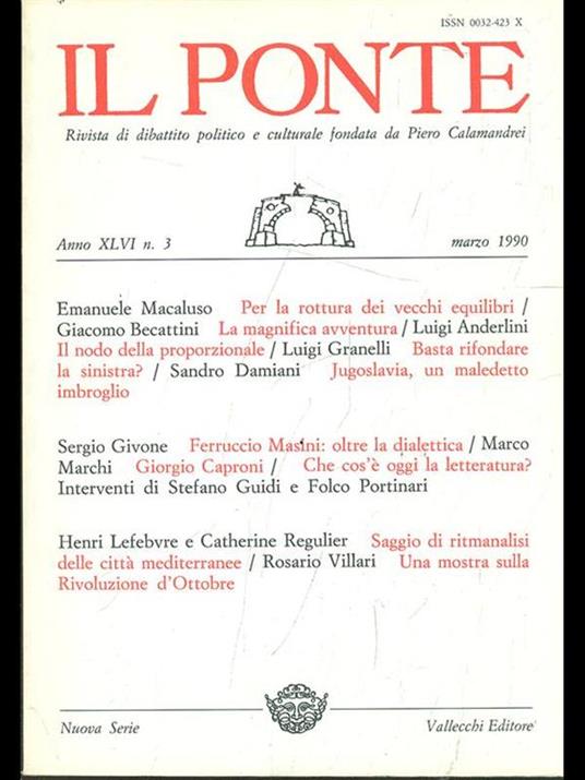 Il ponte n. 3/marzo 1990 - copertina