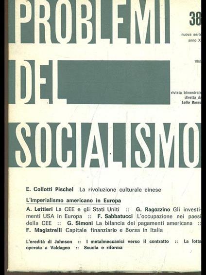 Problemi del socialismo n. 38/1969 - copertina
