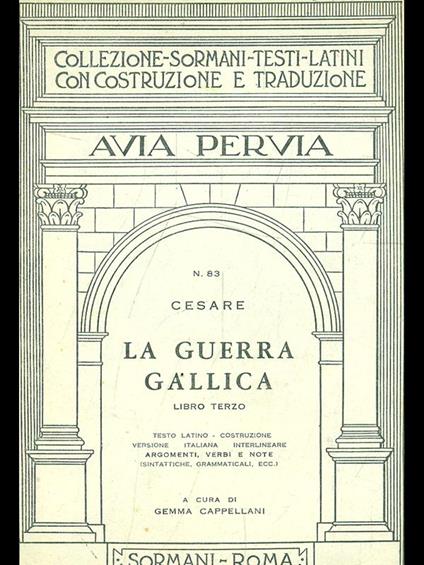 guerra gallica. Libro terzo - Cesare - copertina