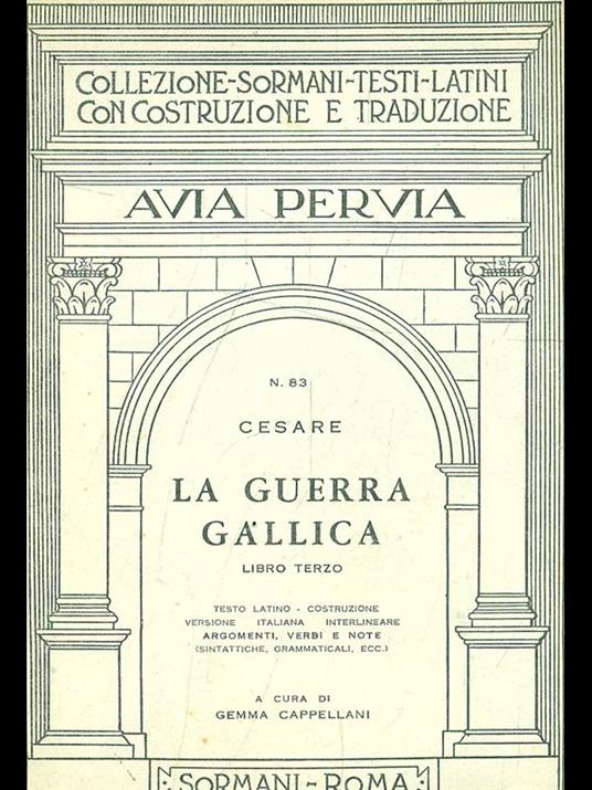 guerra gallica. Libro terzo - Cesare - copertina