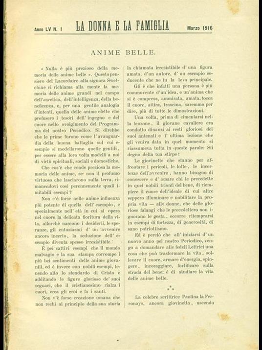 La donna e la famiglia 1916 - copertina