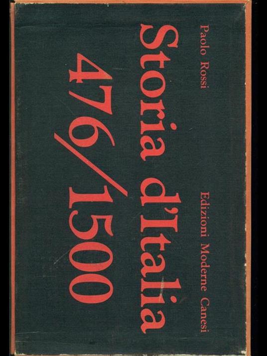 Storia d'Italia dal 476 al 1870 Vol. 1 - Paolo Rossi - copertina