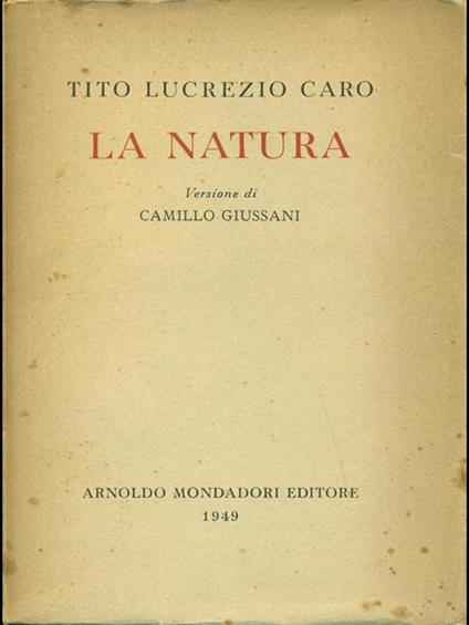 La natura - Tito Lucrezio Caro - copertina