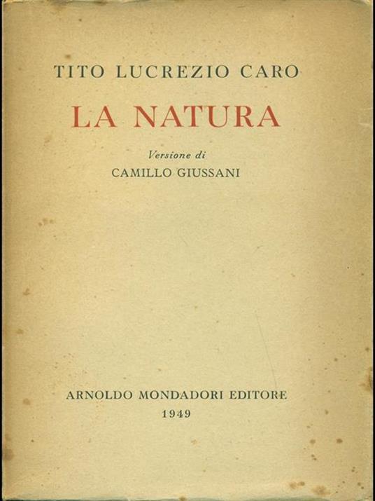 La natura - Tito Lucrezio Caro - copertina